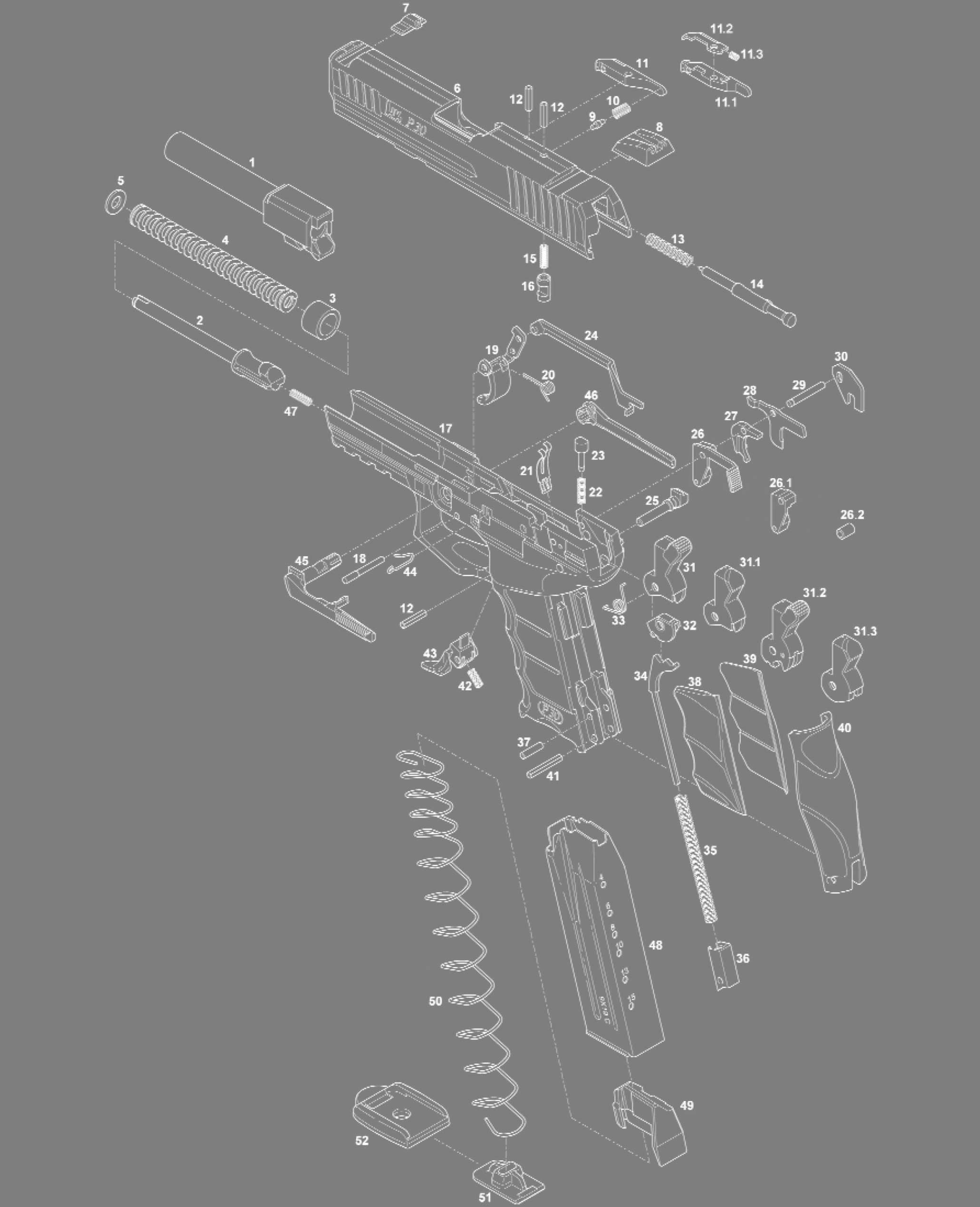 Explosionszeichnung Heckler & Koch HK P30