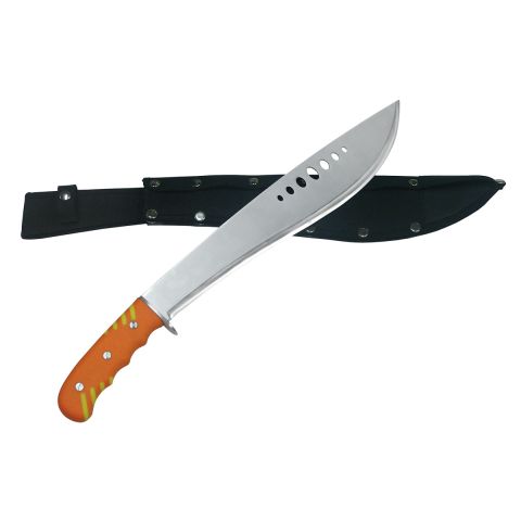 Machete, 39 cm Klinge aus Stahl 420, gesamt 53 cm, Gummigriff und Nylonscheide