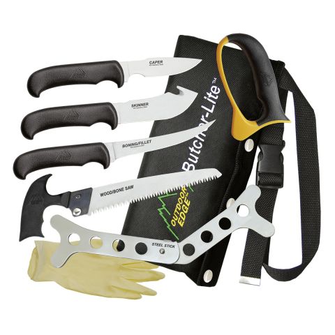 Outdoor Edge Messerset 8-teilig / Butcher-Lite: Messer, Aufbruchmesser, Säge, Spreizer, u.a.