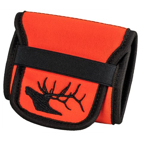 Patronen-Etui aus Neopren / orange, innen Nylon, für 10 Kugelpatronen, Gürtelschlaufe