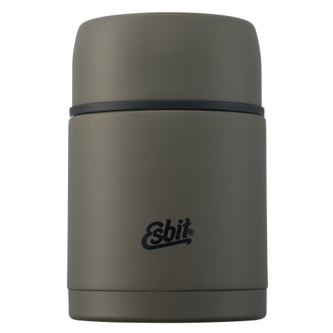 Esbit Thermobehälter oliv / 750 ml, doppelwandiger Edelstahl, Druckablassknopf