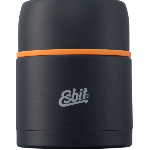 Esbit Thermobehälter schwarz / 500 ml, doppelwandiger Edelstahl, Druckablassknopf