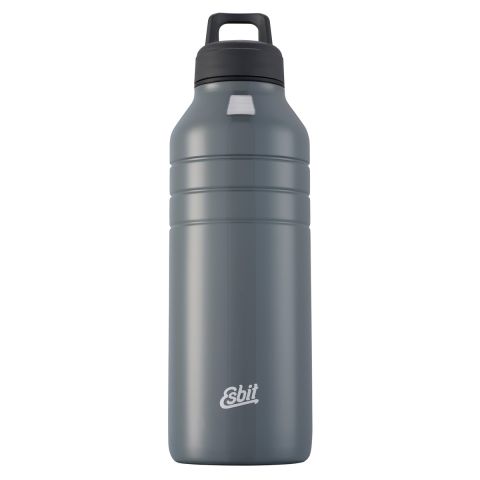 Esbit Trinkflasche grau / Edelstahl, 1000 ml, Loopverschluss, 100% auslaufsicher, leicht