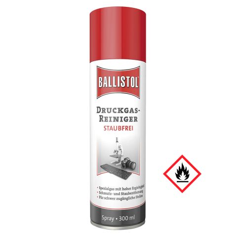 Ballistol Druckgas-Reiniger, 300 ml Spray, Spezialgas zur Schmutz- u. Staubentfernung