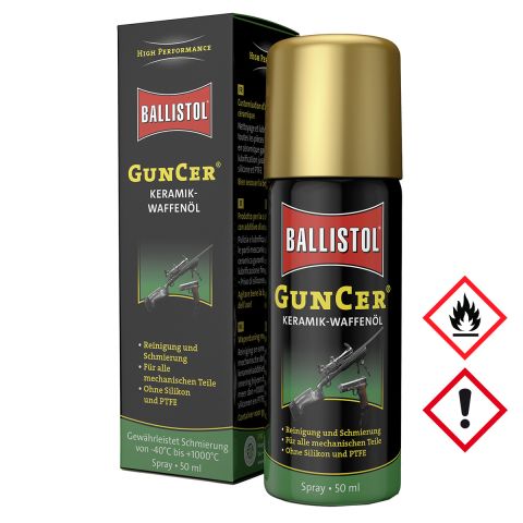 Ballistol GunCer Waffenöl, 50 ml Spray, Waffentuning mit Keramik-Additiv