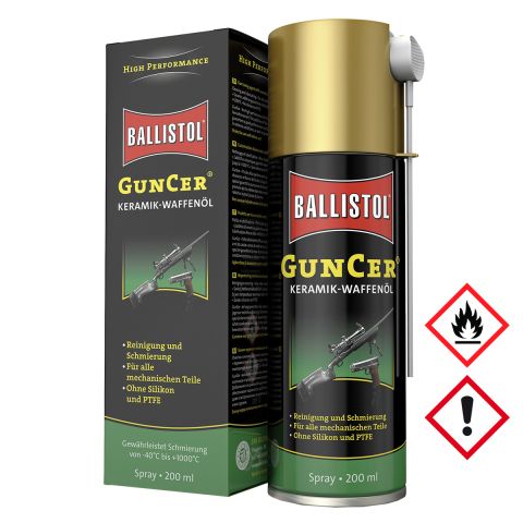 Ballistol GunCer Waffenöl, 200 ml Spray, Waffentuning mit Keramik-Additiv