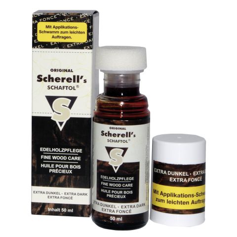 Scherell's Schaftol Gewehrschaftöl, extradunkel, 50 ml Flasche, Gewehrschaftpflege