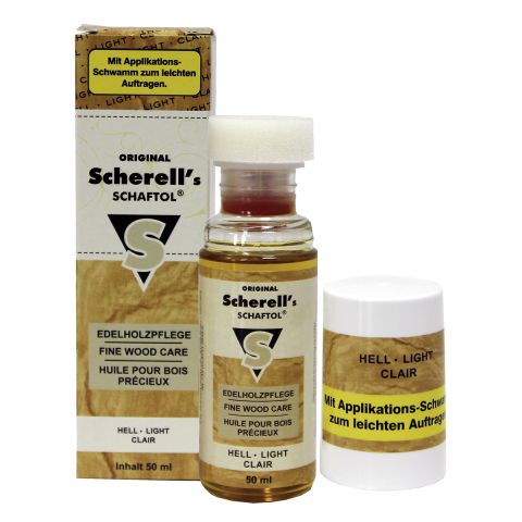 Scherell's Schaftol Gewehrschaftöl, hell, 50 ml Flasche, Gewehrschaftpflege