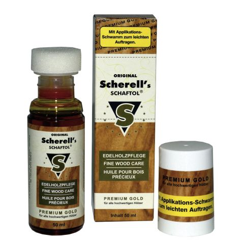 Scherell's Schaftol Gewehrschaftöl, Universal Premium Gold, 50 ml Flasche