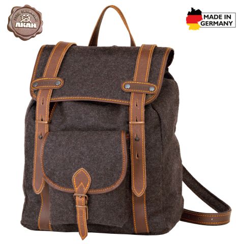 Wanderrucksack Loden mit Büffelleder