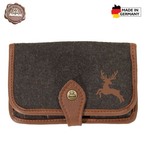 Patronen-Etui Loden mit Elchleder-Einfassung