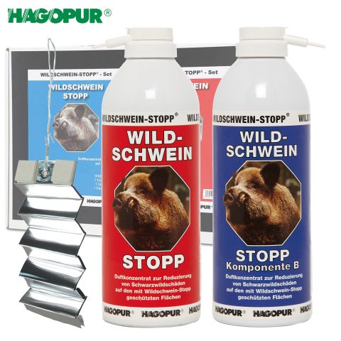 Hagopur Wildschwein-Stopp / 400 ml rot + 400 ml blau / inkl. 10 Alustreifen