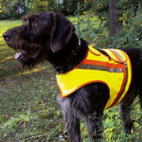 Reflektorweste für Hunde / dreifache Signalwirkung / Gr. 1 für Teckel