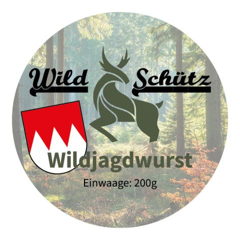 Wildjagdwurst / 200g, glutamat- u. laktosefrei, 91% Wildfleisch